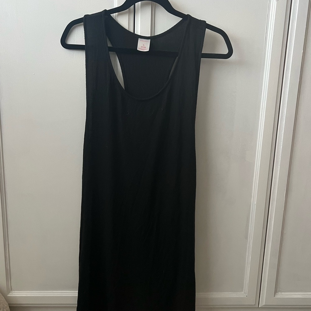 Xhilaration Black Ribbed Tank Coverup Dress